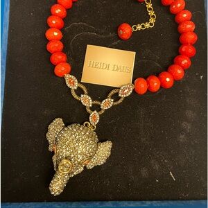 HEIDI DAUS "Imperial Elephant" (Red Coral) 17-1/4" L. Necklace